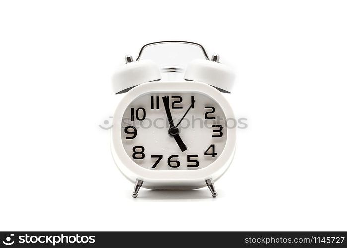 analog alarm clock isolated on white background