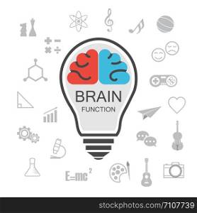 analysis and creative brain, isolated on white background