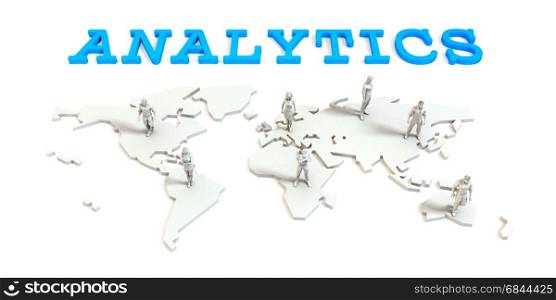 analytics Global Business Abstract with People Standing on Map. analytics Global Business. analytics Global Business