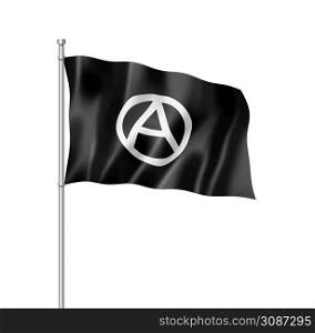 Anarchy flag, three dimensional render, isolated on white. Anarchy flag isolated on white
