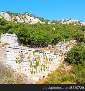 anatolia from the hill in asia turkey termessos old architecture and nature