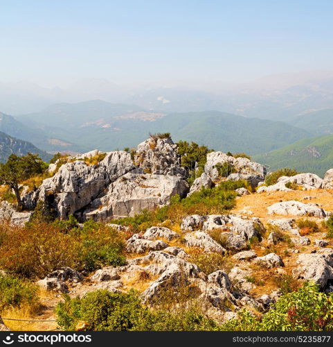 anatolia from the hill in asia turkey termessos old architecture and nature