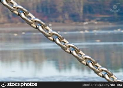 anchor chain at a lake. anchor chain