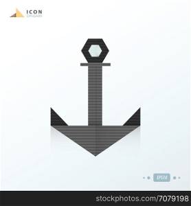 Anchor icon origami black color