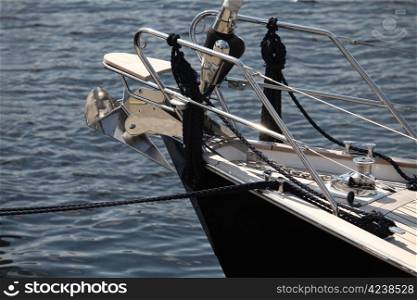anchor on a sailing yacht