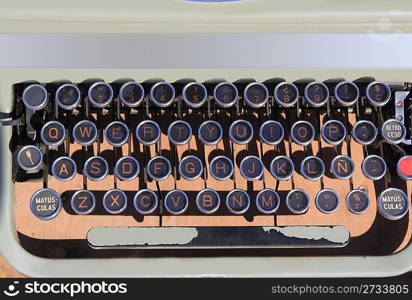 ancien aged typewriter vintage retro qwerty keyboard spanish