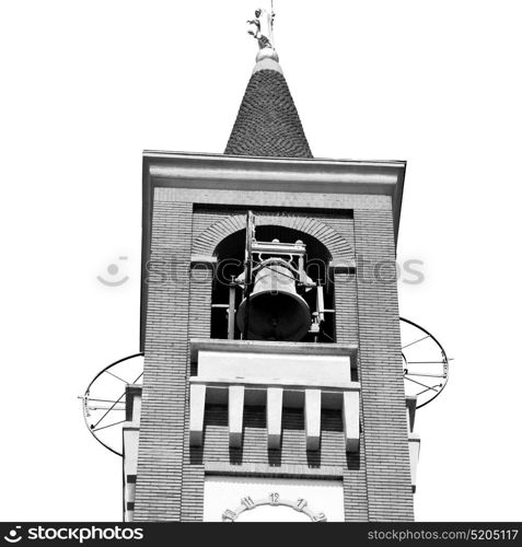 ancien clock tower in italy europe old stone and bell