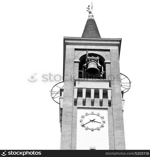 ancien clock tower in italy europe old stone and bell