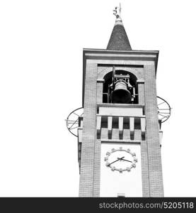 ancien clock tower in italy europe old stone and bell