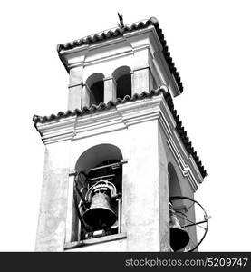 ancien clock tower in italy europe old stone and bell