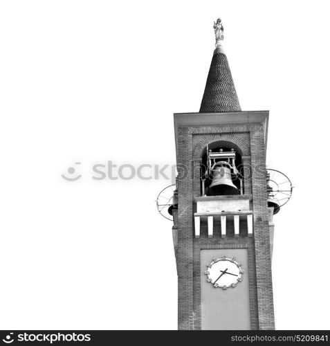 ancien clock tower in italy europe old stone and bell