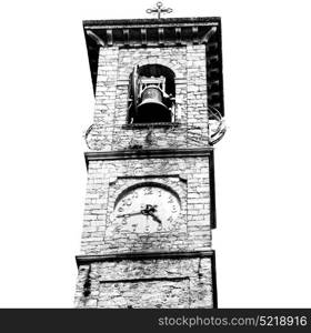 ancien clock tower in italy europe old stone and bell