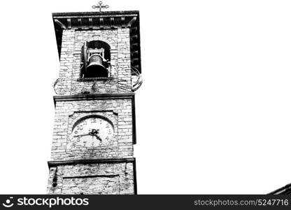 ancien clock tower in italy europe old stone and bell