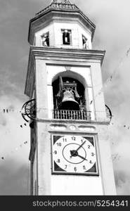 ancien clock tower in italy europe old stone and bell