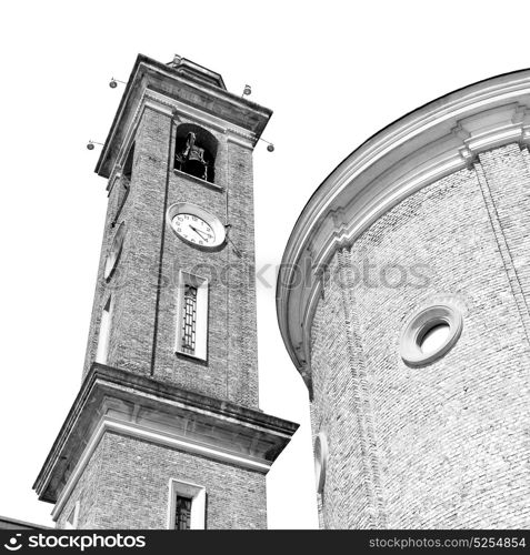 ancien clock tower in italy europe old stone and bell