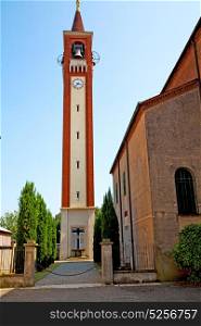 ancien clock tower in italy europe old stone and bell