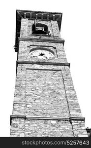 ancien clock tower in italy europe old stone and bell