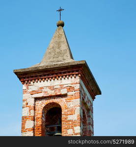 ancien clock tower in italy europe old stone and bell