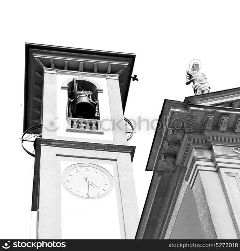 ancien clock tower in italy europe old stone and bell