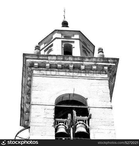 ancien clock tower in italy europe old stone and bell