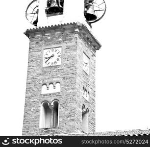 ancien clock tower in italy europe old stone and bell