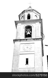 ancien clock tower in italy europe old stone and bell