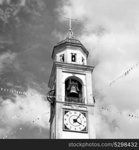 ancien clock tower in italy europe old stone and bell