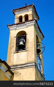 ancien clock tower in italy europe old stone and bell