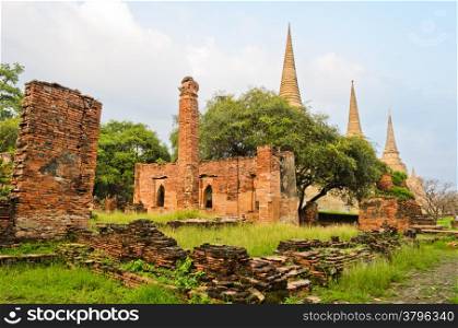 Ancient and ruins temple in ,Ayutthaya, Thailand