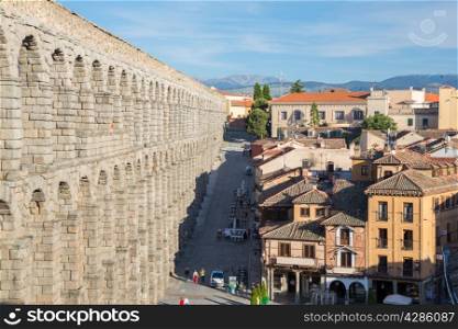 ancient aqueduct in Segovia Spain