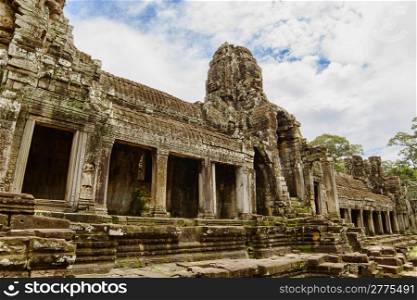 Ancient Bayon Temple located in Angkor, Siem Reap, Cambodia.