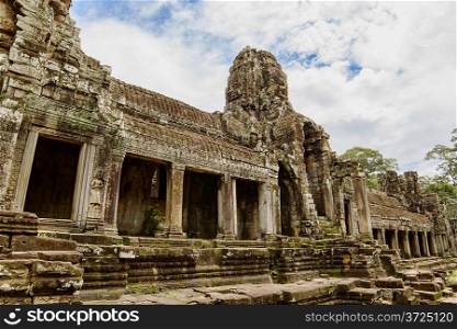 Ancient Bayon Temple located in Angkor, Siem Reap, Cambodia.