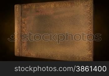 Ancient book with turning pages