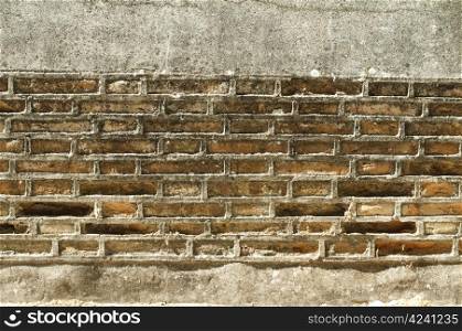 Ancient Brick Wall. River dike
