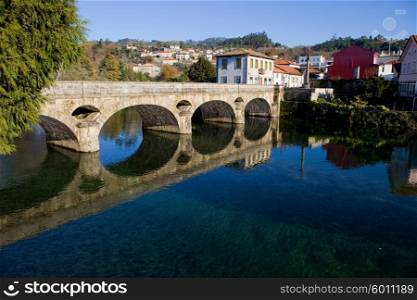 Ancient bridge and village of Arcos de Valdevez, in Minho, Portugal