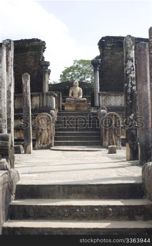 Ancient Buddha statue in Polonnaruwa, Sri Lanka