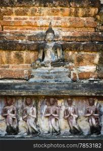 Ancient buddha statue in Sukhothai Historical Park, Thailand
