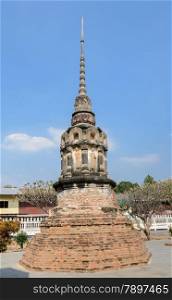 Ancient Buddhist pagoda in Chainat, Thailand