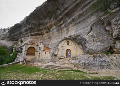 Ancient cave heremitage of St Bernabe, in Burgos, Spain.