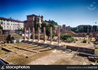 Ancient centre of Rome (antique Forum Romanum). Rome, Italy