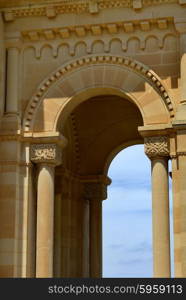 ancient church entrance of malta cathedral detail