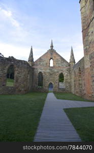 Ancient Church IN Port Arthur Tasmania Australia. Ancient Historic Church at Port Arthur Convict Settlement Tasmania Australia