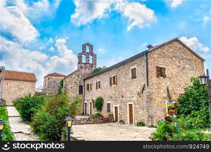Ancient church in the Old Town of Budva, Montenegro. Old Town in Budva