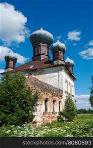 Ancient Church of St. Paraskeva. Village Izmailovskaya .Arkhangelsk region, Russia