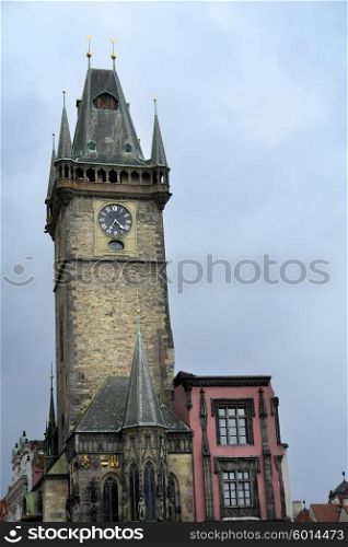 ancient church tower in prague old town