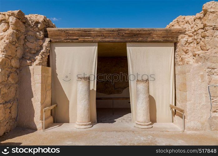 Ancient Commandant's Residence at Masada and King Herod's ancient fortress. Ancient Commandant's Residence at Masada