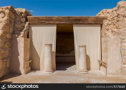 Ancient Commandant's Residence at Masada and King Herod's ancient fortress. Ancient Commandant's Residence at Masada