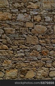 Ancient coquina Stone wall texture or background. Large resolution