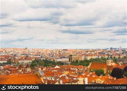 Ancient European town cityscape, house roofs view. Summer tourism and travels, famous europe landmark, popular places