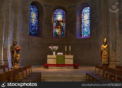 Ancient fresco and statues inside the Brunswick cathedral in Braunschweig, Germany&#xA;